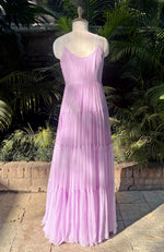 French Lavender Chiffon Tiered Dress