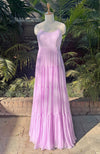 French Lavender Chiffon Tiered Dress