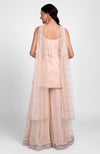 Champagne Pink Bead Sequin Hand Embroidered Sharara Set