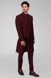 Maroon Embroidered Bandhgala Jacket