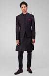 Maroon Embroidered Bandhgala Jacket