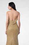 Cleopatra Gold Hand Embroidered Chiffon Mermaid Gown