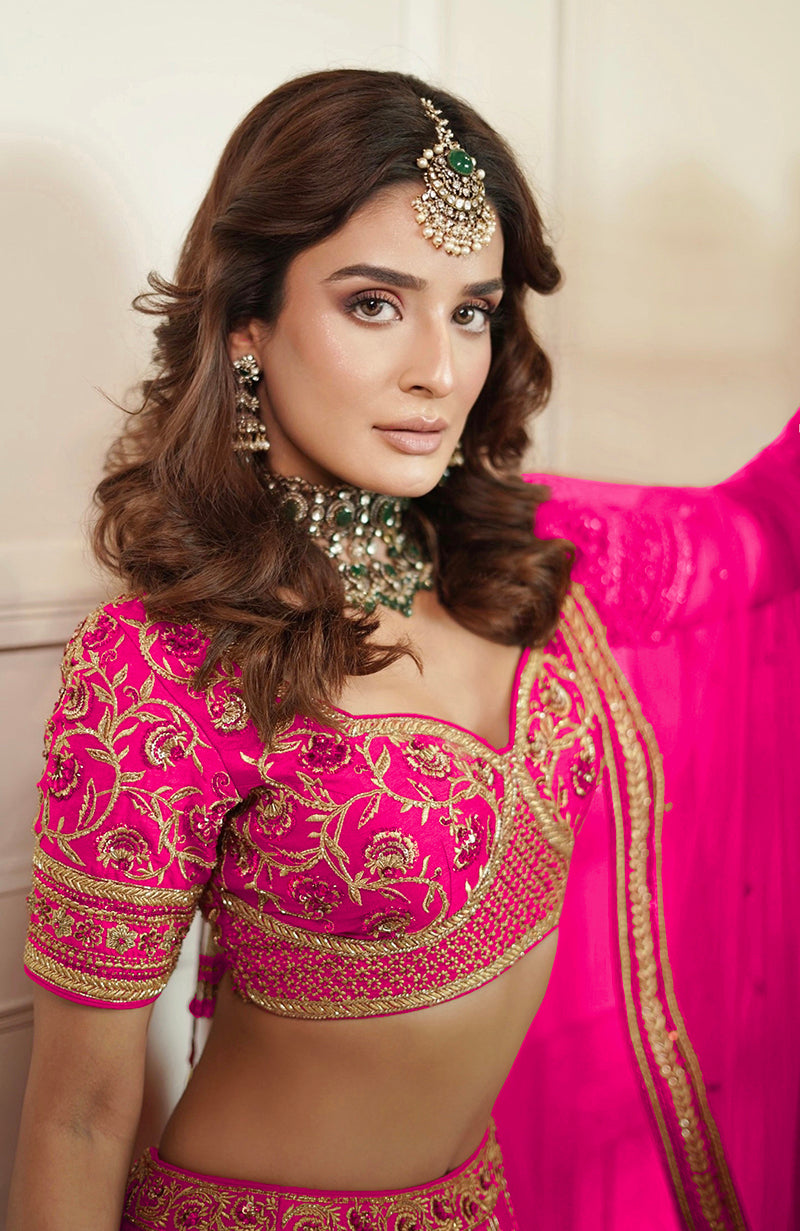 Why I Love Thee Fuchsia Fedora Lehenga Set