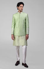Sage Green Embroidered Jacket Set