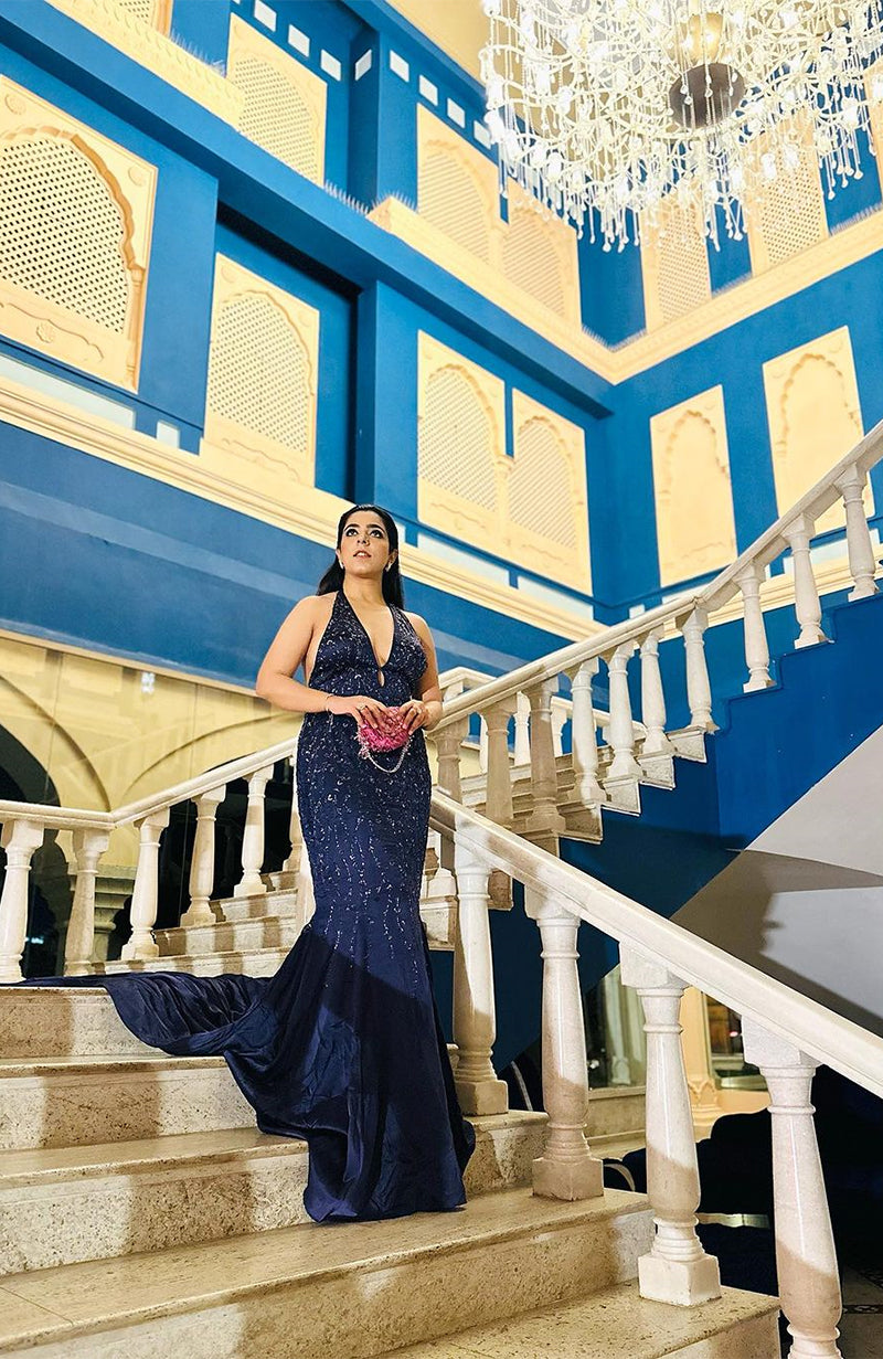 PIYUSHA SHARMA in Mermaid Gown With Detachable Sleeves