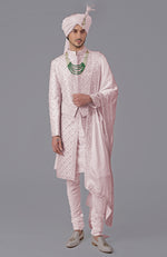 I Loved You First Light Pink Embroidered Sherwani Set
