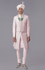 I Loved You First Light Pink Embroidered Sherwani Set