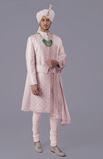 I Loved You First Light Pink Embroidered Sherwani Set