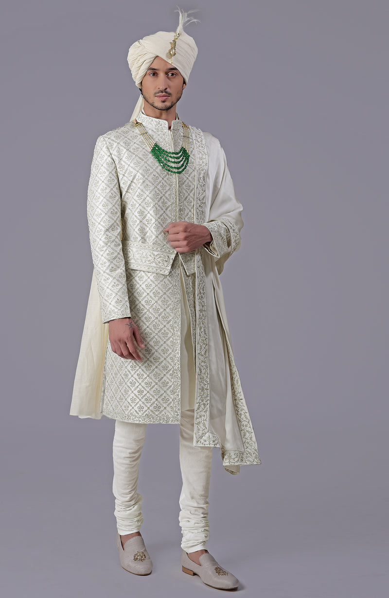 I Loved You First Ivory Embroidered Sherwani Set