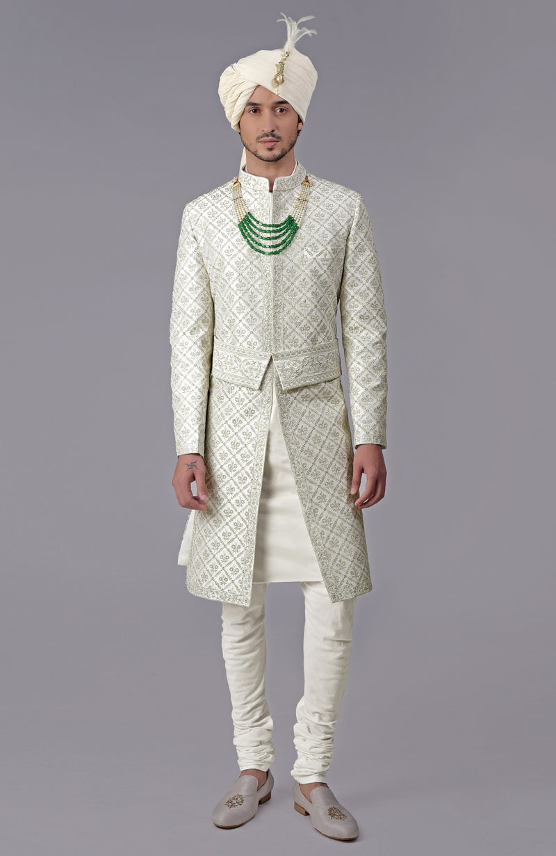 I Loved You First Ivory Embroidered Sherwani Set