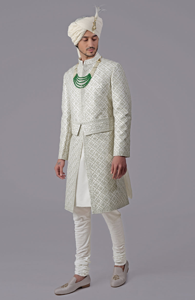 I Loved You First Ivory Embroidered Sherwani Set