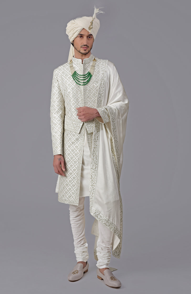 I Loved You First Ivory Embroidered Sherwani Set