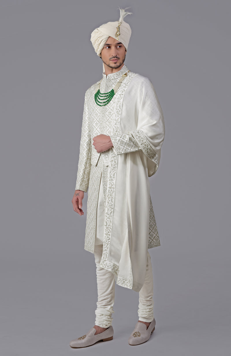 I Loved You First Light Pink Embroidered Sherwani Set