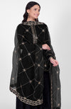 Black Phulkari Anarkali With Gota Kasab Dupatta