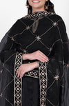 Black Phulkari Sharara Set With Gota Kasab Dupatta
