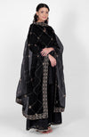 Black Phulkari Sharara Set With Gota Kasab Dupatta