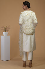 Ivory-Gold Zardozi Hand Embroidered Dupatta With Suit