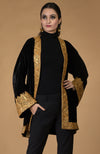 Black Kashmiri Tilla Embroidered Kimono Jacket