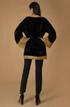Black Kashmiri Tilla Embroidered Kimono Jacket