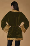Olive Kashmiri Tilla Embroidered Kimono Jacket