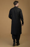 Classic Black Silk Pathani Kurta Set