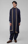 Mustard Pintuck Pathani Kurta Salwar Set & Tilla Embroidered Dupatta