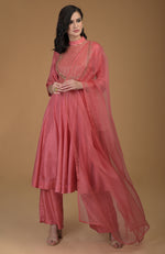 Peach Echo Inara Zardozi Hand Embroidered Kalidaar Suit