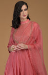 Peach Echo Inara Zardozi Hand Embroidered Kalidaar Suit