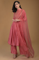 Peach Echo Inara Zardozi Hand Embroidered Kalidaar Suit
