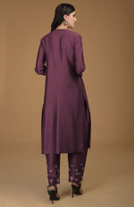 Burgundy Purple Inara Zardozi Hand Embroidered Kurta Set