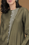 Olive Inara Zardozi Hand Embroidered Kurta Set
