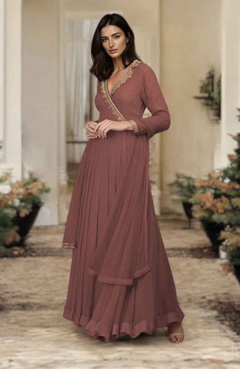 Slate Grey Inara Zardozi Hand Embroidered Kalidaar Dress