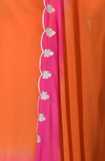 Orange-Hot Pink Ombre Tilla Embroidered Kurta Set