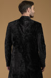 Black Silk Velvet Sherwani