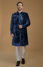 Maroon Silk Velvet Sherwani