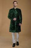 Emerald Green Silk Velvet Sherwani