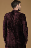 Maroon Silk Velvet Sherwani
