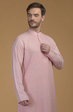 Pale Pink Kurta With Pintuck Detail