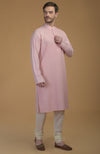 Pale Pink Kurta With Pintuck Detail