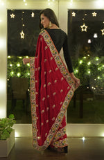 Masterpiece Red Parsi Gara Hand Embroidered Saree