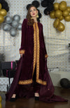 Burgundy Kashmir Tilla Embroidered Kurta Set With Dupatta