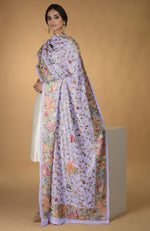 Pre-Order Masterpiece Lavender Parsi Gara Hand Embroidered Dupatta