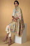 Pre-Order Masterpiece Fawn Parsi Gara Hand Embroidered Dupatta