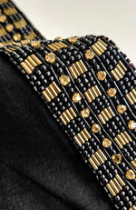 Urban Vogue Black- Gold Hand Embroidered Cape Jacket