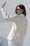 Snowberry Sequined Ivory-Pink Hand Embroidered Structured Jacket