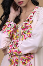 Petal Pink Parsi Gara Embroidered Kurta Set