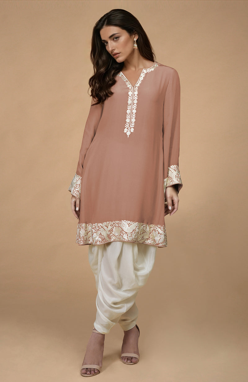 Sage Green Parsi Gara Embroidered Patiala Pants Suit