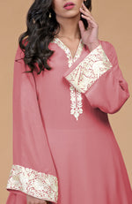Flamingo Pink Parsi Gara Embroidered Patiala Pants Suit