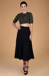 TARA - Black Gold Hand Embroidered Blouse