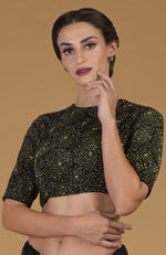 TARA - Black Gold Hand Embroidered Saree & Blouse